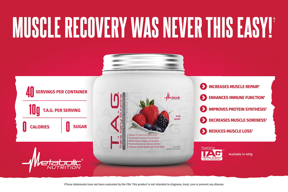 TAG dissolving powder blends quickly for fast absorption during workouts.