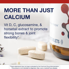 Metagenics Bone Builder Active label shows calcium, magnesium, vitamin D clearly.