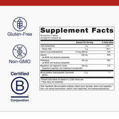 Metagenics Bone Builder calcium-phosphorus support visual communicates mineral synergy.
