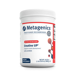 Metagenics Creatine UP powder bottle ready for workouts and muscle support.