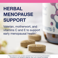 Metagenics Fem EstroPlex tablets closeup showing vegetarian formula.
