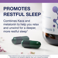 Kava root extract in Metagenics MetaSleep for relaxation.