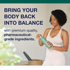 Metagenics OmegaGenics dosage spoon shows 240 mg GLA per softgel