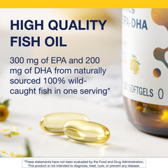 Metagenics OmegaGenics EPA-DHA 500 label detail highlighting purity and potency.