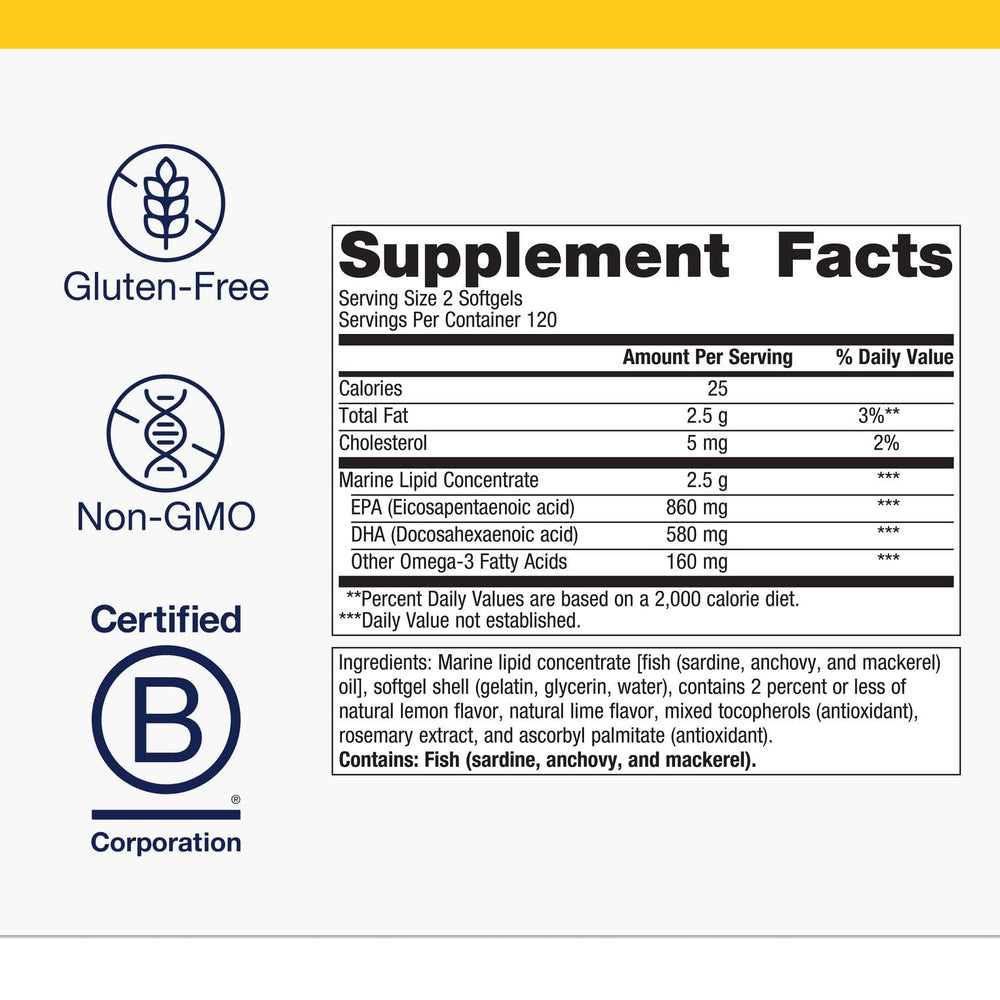 Metagenics OmegaGenics lemon-lime oil flavor enhances daily intake