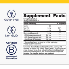 Metagenics OmegaGenics bottle nutrition facts panel image may reassure purity and product transparency
