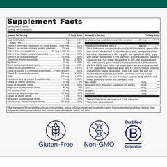 Metagenics PhytoMulti Without Iron tablets with nutrition facts