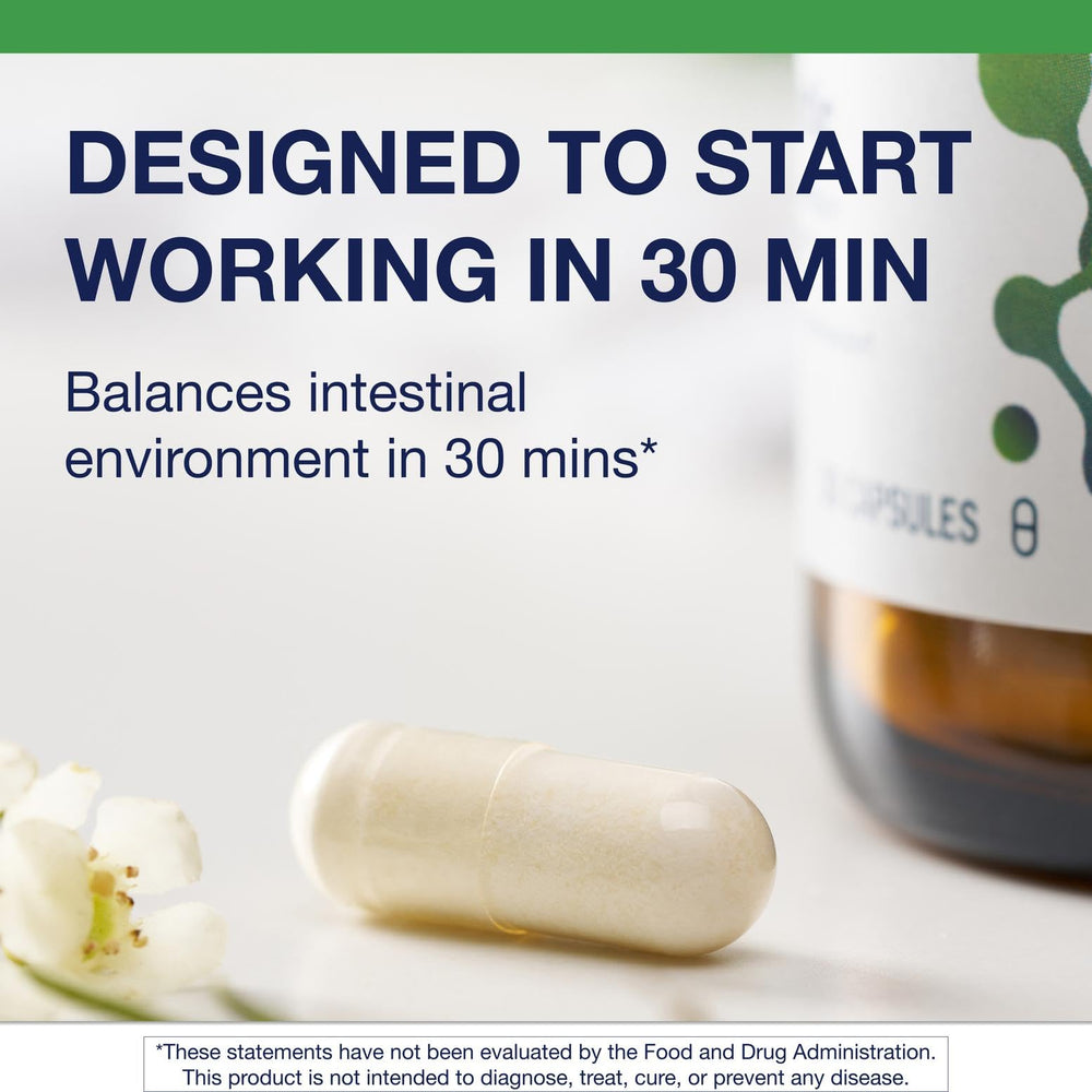Metagenics UltraFlora IB label shows strains for gut balance support.