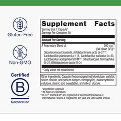 Metagenics Ultraflora Spectrum ingredients panel detailing seven strains.