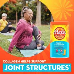 Metamucil collagen peptides closeup emphasizes premium ingredients for joints.