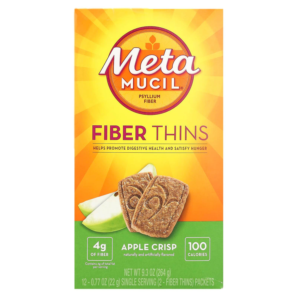 Metamucil Fiber Wafers Apple Crisp pack-2 image, convenient on-the-go fiber snack.