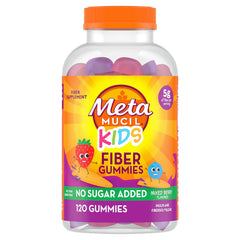 Metamucil Kids Fiber Gummies mixed-berry bottle for a no-sugar daily fiber option