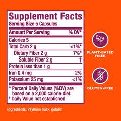 Metamucil label detail with nutrition facts and product name.