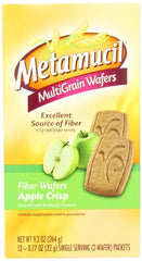Metamucil Meta Apple Crisp wafers served on a plate as a quick snack.