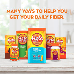 Metamucil powder texture closeup highlights smooth consistency.
