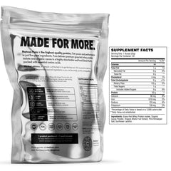 MetCon whey protein isolate scoop with cup emphasizes natural ingredients for recovery