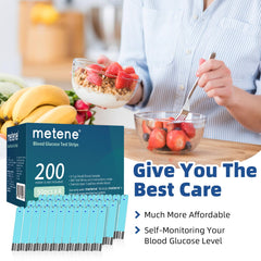 Metene TD-4116 test strips work with Metene TD-4116 and S monitors.