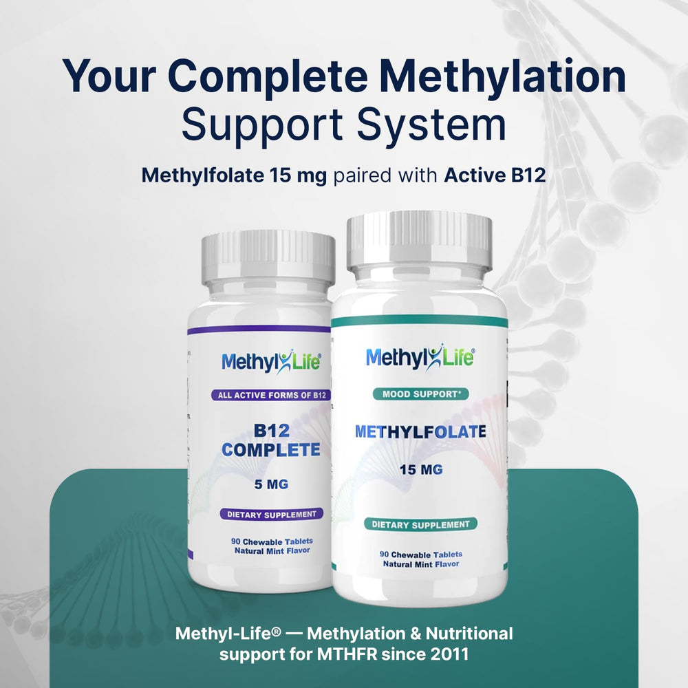 Methyl-Life ingredients list shows non-GMO and gluten-free attributes.
