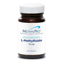 MethylPro L-Methylfolate 15 mg bottle shown for brain health support and daily use