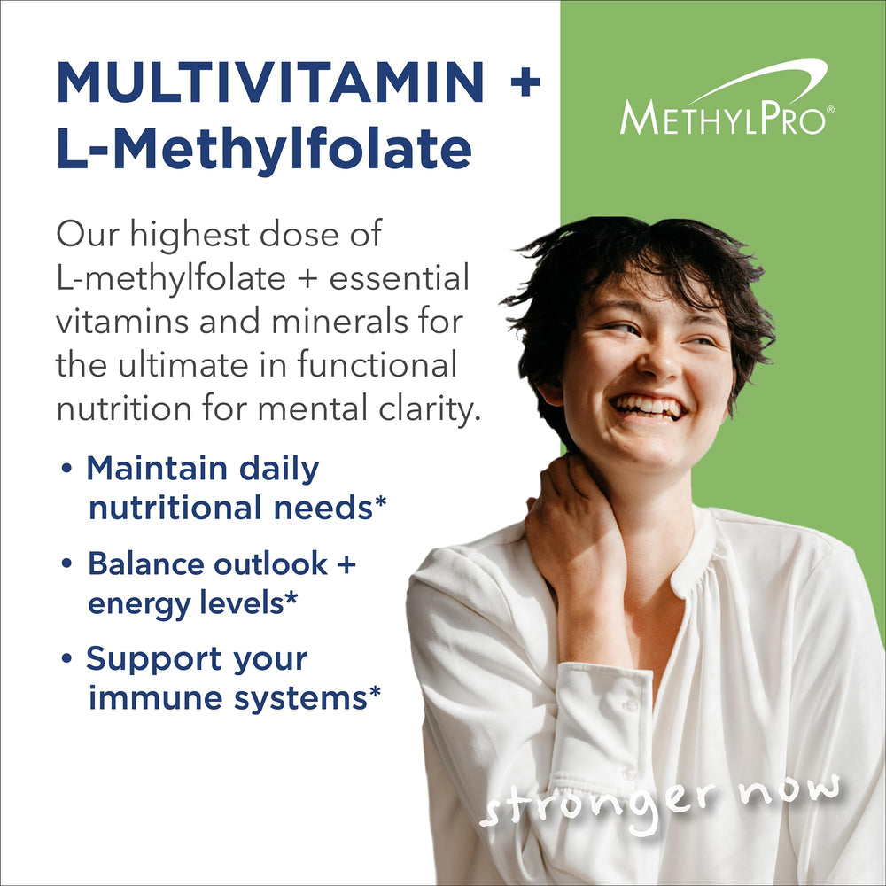 MethylPro label shows nutrition info and iron-free formula for balance