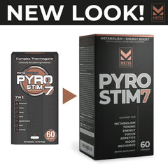 METISNutrition Pyro Stim 7 capsules closeup reveals compact daily wellness capsule