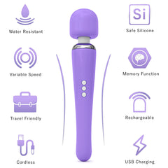 Metooka cordless massager with 8 speeds and 20 patterns for customizable relief.