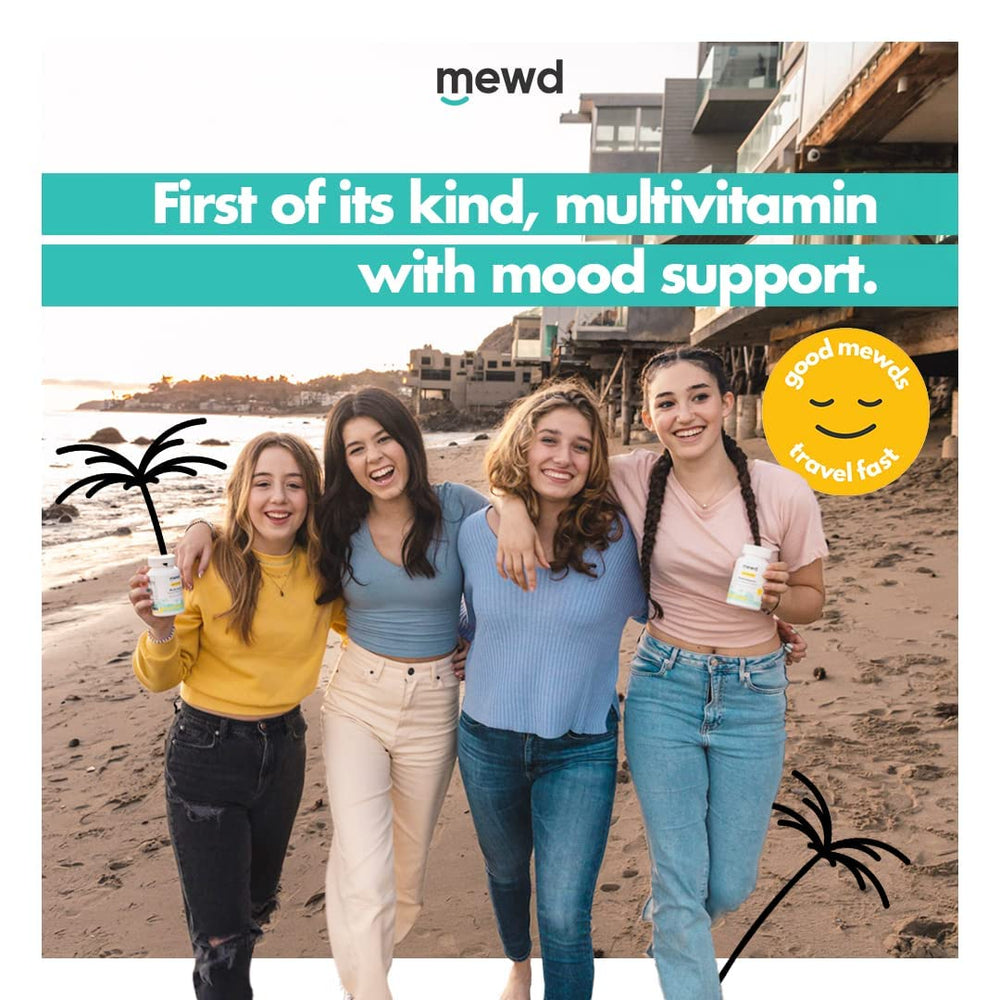 MEWD B-vitamin complex image signaling energy support and mood uplift.