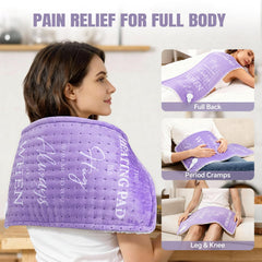 MewMix purple heating pad targets neck and shoulder pain with adjustable heat