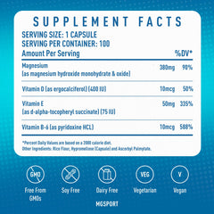 MgSport bottle on bedside table, convenient nightly magnesium source