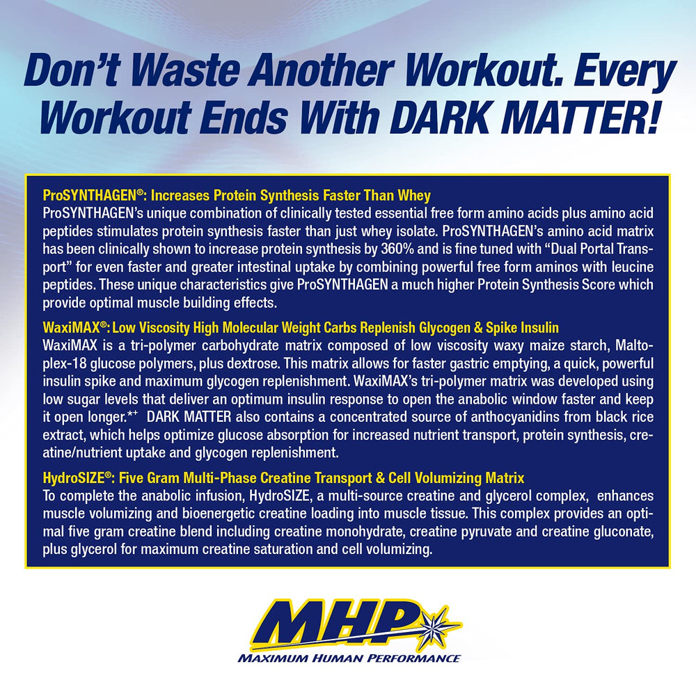 MHP Dark Matter 6g EAAs emphasize amino acid support for repair