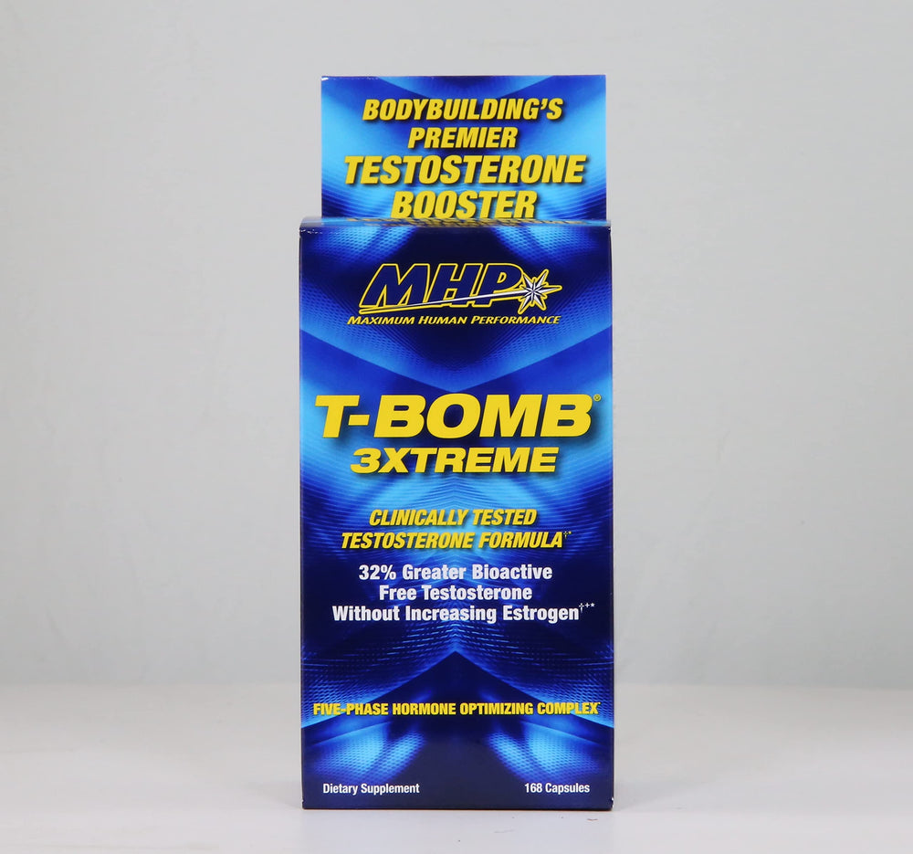 MHP T-Bomb 3xtreme dosing scoop beside bottle