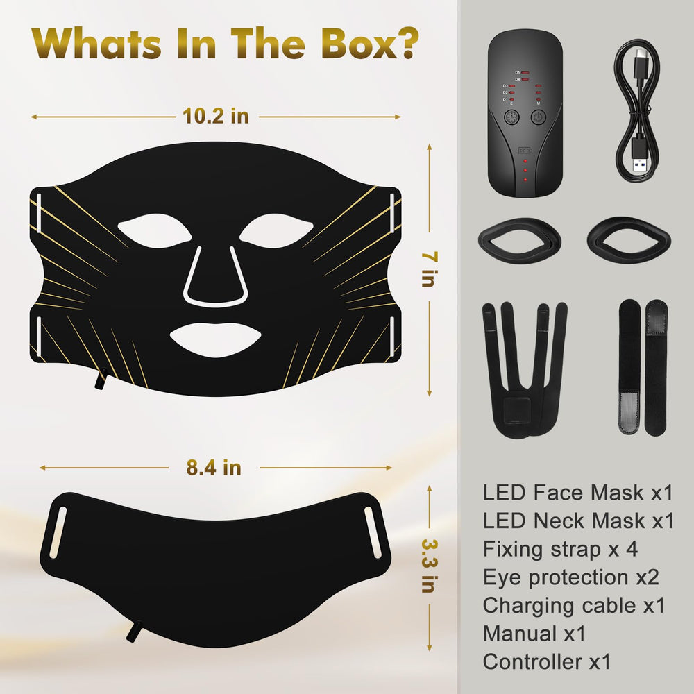 adjustable straps demonstrate secure, comfortable wear on face and neck