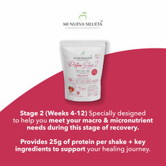 MI NUEVA SILUETA Strawberry label emphasizes 25 g protein per serving.