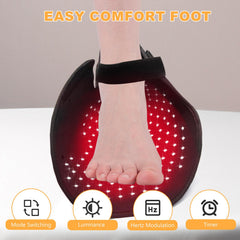 Miaimther red light foot boot control panel illustrates customizable heat and mode options