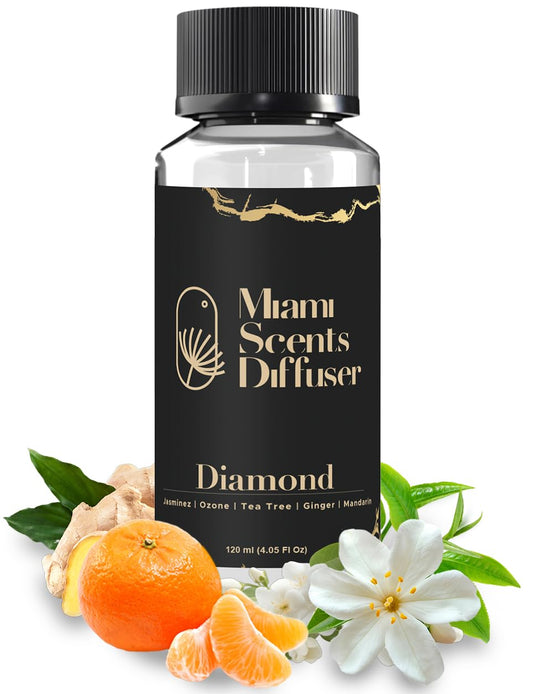 Miami Scents Diffuser Diamond Touch bottle pour enhances room fragrance.