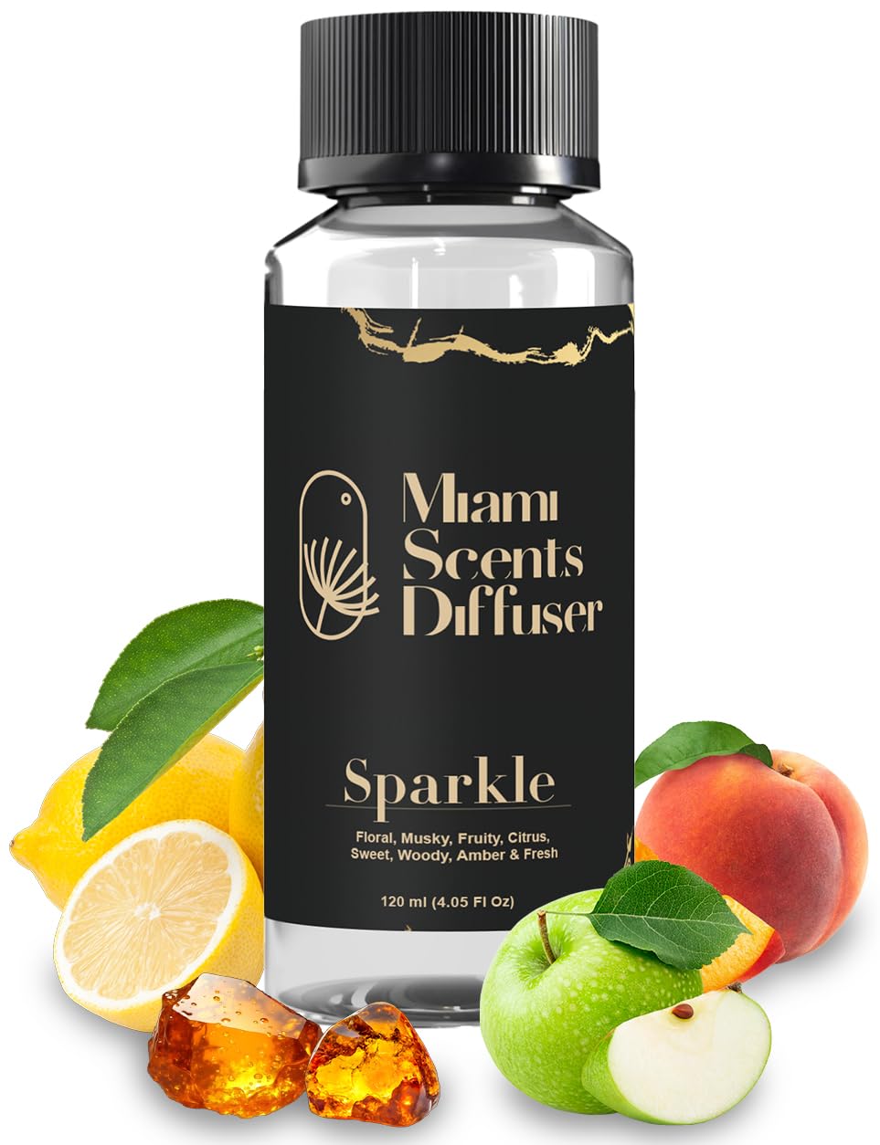 Miami Scents Diffuser Sparkle Luxe bottle closeup showcasing premium hotel-inspired aroma.