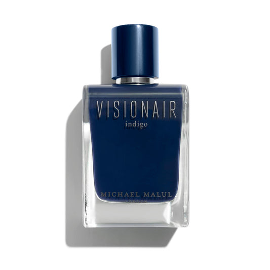 Michael Malul Visionair Indigo bottle front shows premium fragrance design