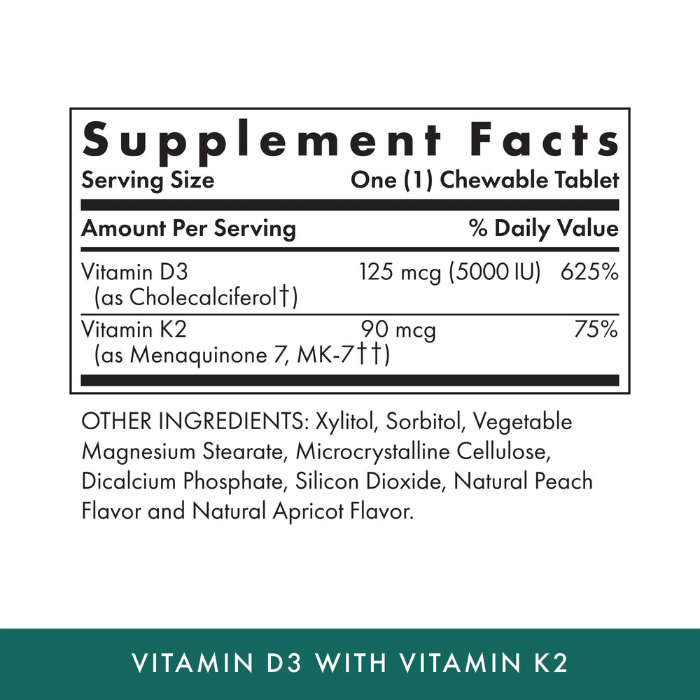 MICHAEL'S D3K2 apricot chewables close-up shows flavor and texture.