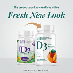 MICHAEL'S D3K2 vegetarian tablets highlight plant-based formulation for bone support.
