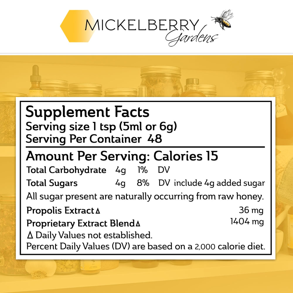 Mickelberry Gardens Throat & Lung Tonic propolis detail