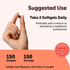 Side view of Micro Ingredients krill oil softgels for daily use.