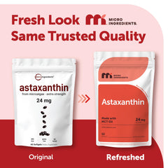 Micro Ingredients Astaxanthin softgels closeup for easy daily intake.