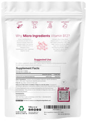 Micro Ingredients methylcobalamin B12 chewables for vegan, non GMO wellness