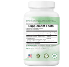 Micro Ingredients berberine cinnamon turmeric label notes extracts for flavor.