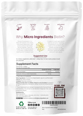 Micro Ingredients Biotin Hyaluronic Acid softgels label close-up highlighting premium ingredients