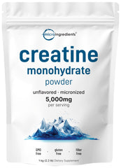 Micro Ingredients Creatine Monohydrate Powder bag front view for easy mixing.