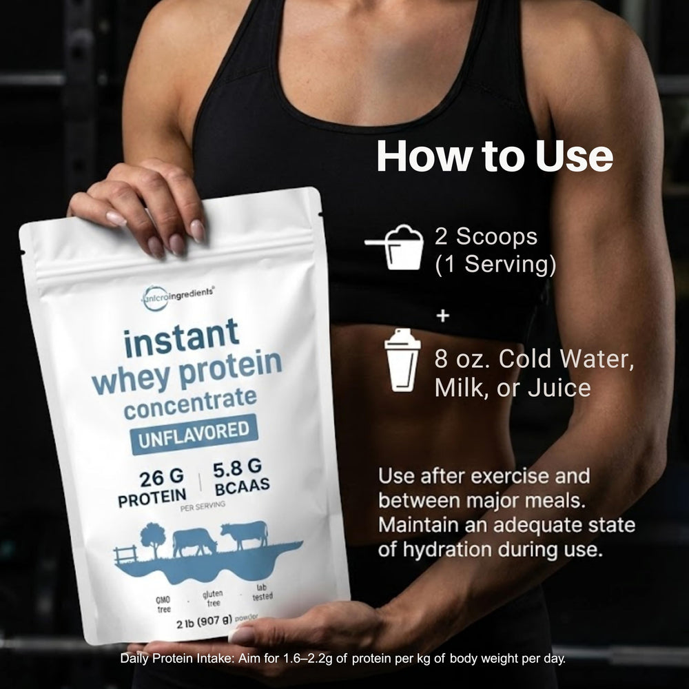 Micro Ingredients whey protein powder dissolving with minimal clumps in water