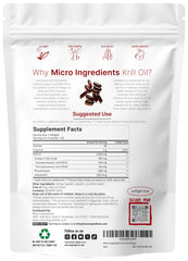 Micro Ingredients krill oil softgels show a 2000 mg serving size for convenient daily use.