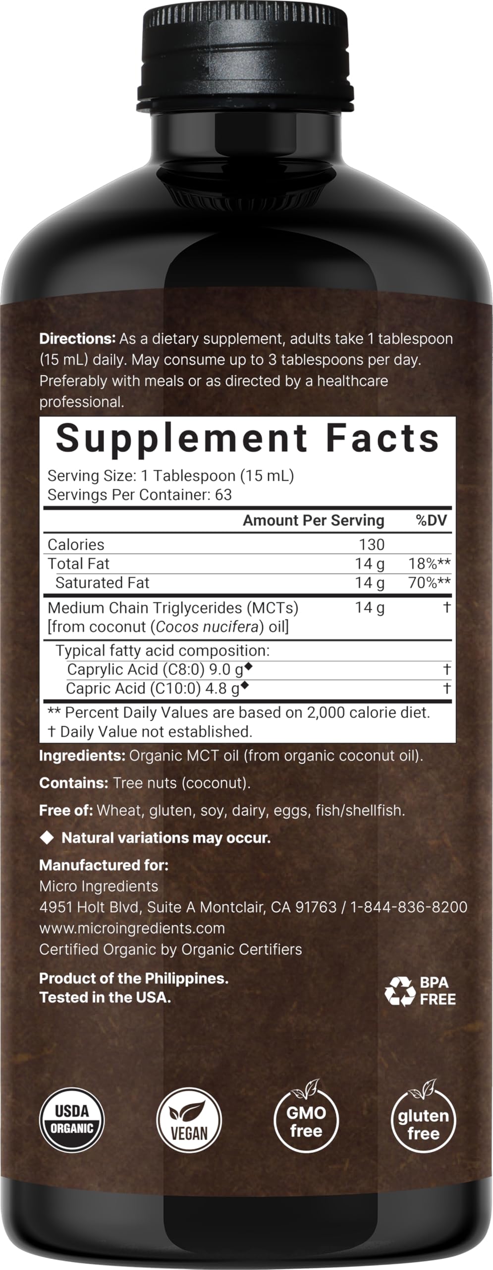 Pouring Micro Ingredients MCT Oil into coffee for smoother taste and steady energy.