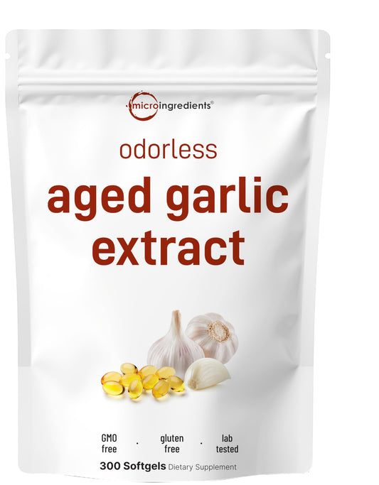 Micro Ingredients odorless garlic bottle with 300 softgels for daily use